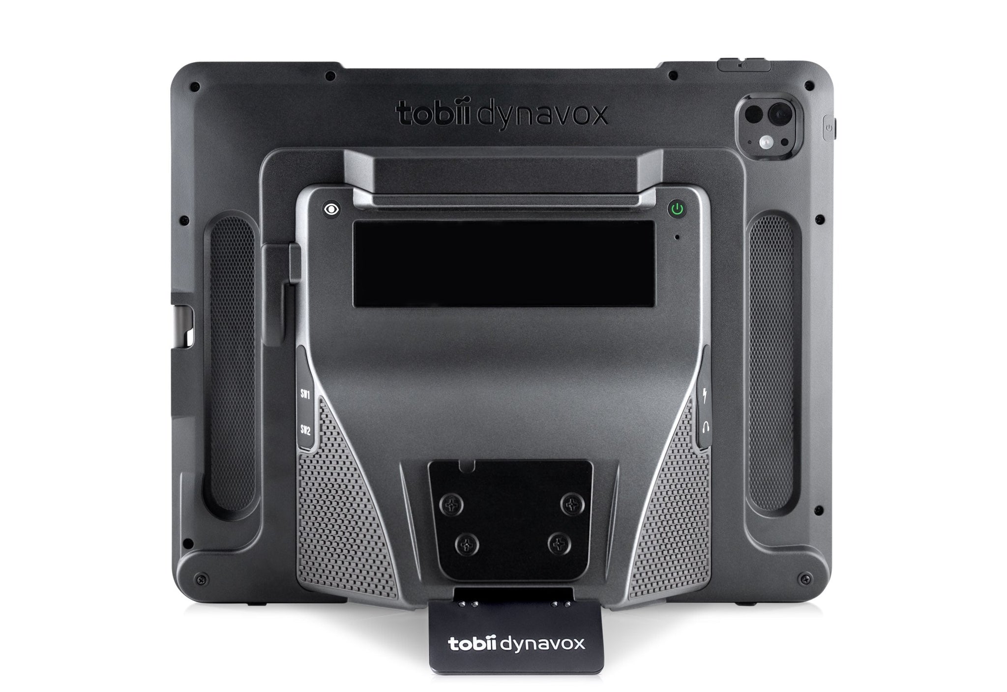 Rugged protective case for TD Pilot eye tracking device with Tobii Dynavox branding.